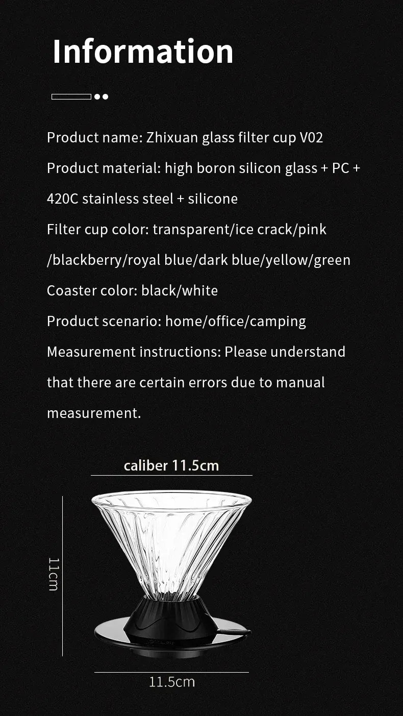 Bincoo Coffee Filter Cup Smart Filter Glass Filter Hand Brew Funnel with Stirrer Coffee Utensil Espresso Cold Brew Reusable Cone Bincoo Coffee Filter Cup Smart Filter Glass Filter Hand Brew Funnel with Stirrer Coffee Utensil Espresso Cold Brew Reusable Cone