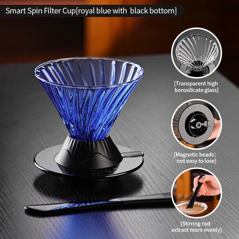 Bincoo Coffee Filter Cup Smart Filter Glass Filter Hand Brew Funnel with Stirrer Coffee Utensil Espresso Cold Brew Reusable Cone Bincoo Coffee Filter Cup Smart Filter Glass Filter Hand Brew Funnel with Stirrer Coffee Utensil Espresso Cold Brew Reusable Cone