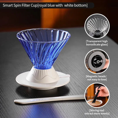 Bincoo Coffee Filter Cup Smart Filter Glass Filter Hand Brew Funnel with Stirrer Coffee Utensil Espresso Cold Brew Reusable Cone Bincoo Coffee Filter Cup Smart Filter Glass Filter Hand Brew Funnel with Stirrer Coffee Utensil Espresso Cold Brew Reusable Cone
