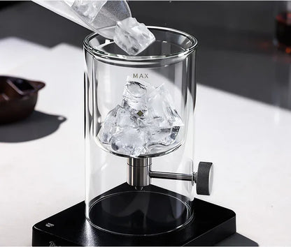 Bincoo Cold Drip Coffee Maker - Double Glass Tower with Flow Control Bincoo Cold Drip Coffee Maker Double Layer Glass Design Large Capacity Use Drip Filtration System with Precision Flow Control