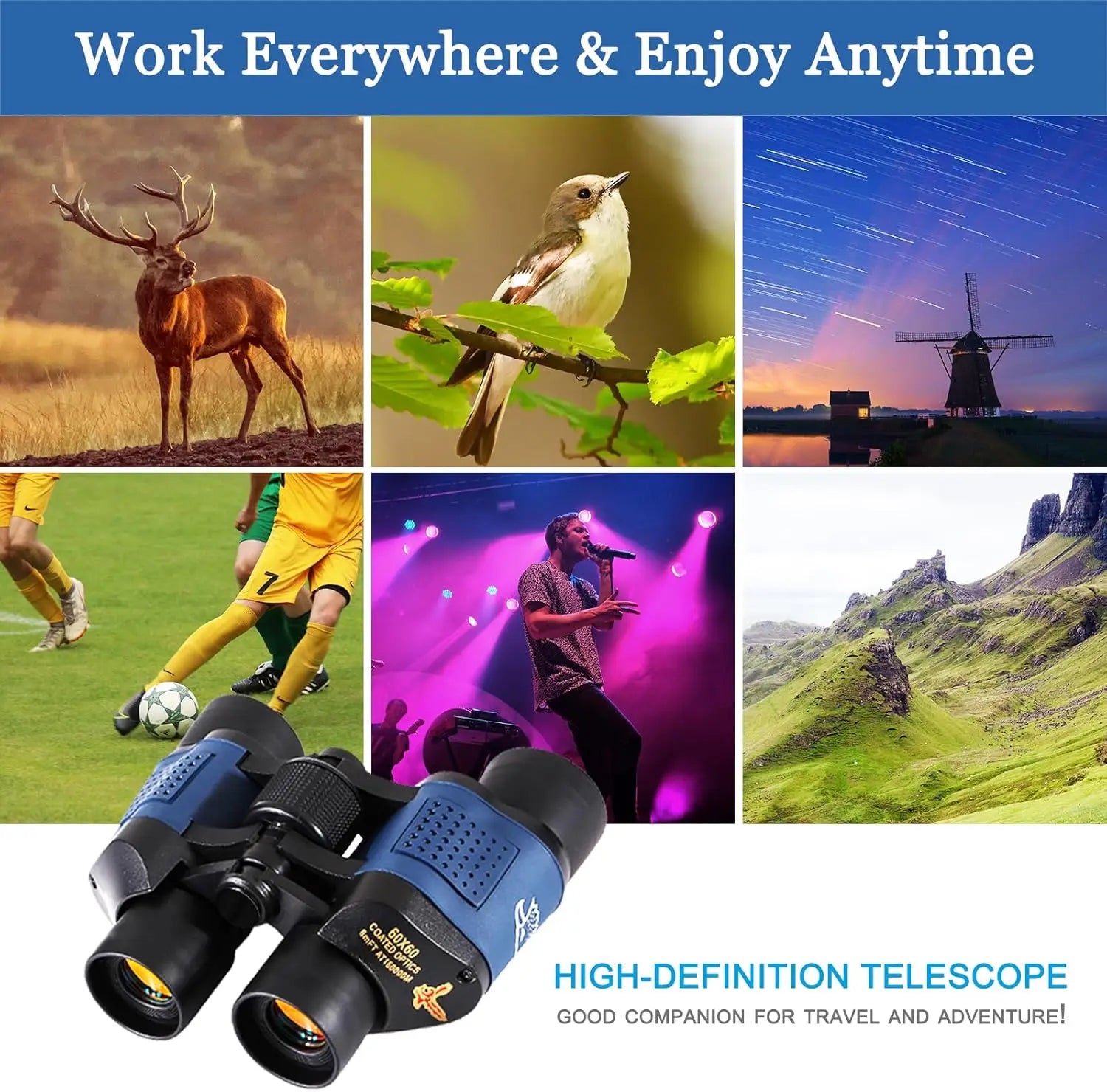 80x80 High Power Binoculars - Professional HD Wide-Angle for Adults Binoculars 80x80 High Power Profession Adults HD Wide-angle Compact Easy To Carry Suitable For Concerts Mountaineering Camping