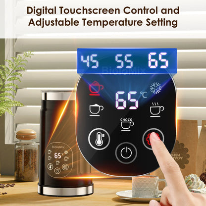 BioloMix 5-in-1 Milk Frother with Upgraded LED Display Touch Screen - Hot And Cold Foam Maker Milk Warmer for Coffee Latte BioloMix 5-in-1 Milk Frother with Upgraded LED Display Touch Screen - Hot And Cold Foam Maker Milk Warmer for Coffee Latte