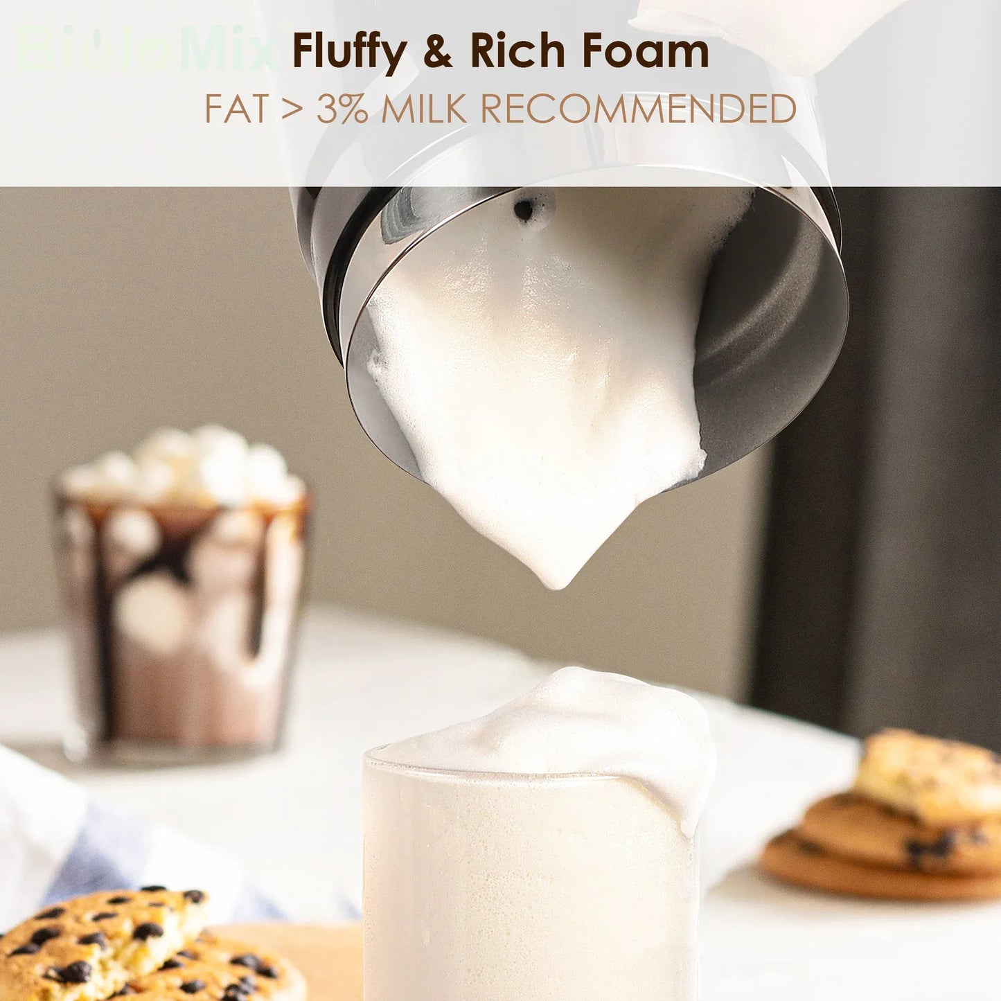 BioloMix 5-in-1 Milk Frother with Upgraded LED Display Touch Screen - Hot And Cold Foam Maker Milk Warmer for Coffee Latte BioloMix 5-in-1 Milk Frother with Upgraded LED Display Touch Screen - Hot And Cold Foam Maker Milk Warmer for Coffee Latte