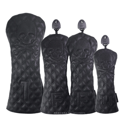 Black PU Leather Golf Club Headcovers Black PU Leather Golf Club Headcovers