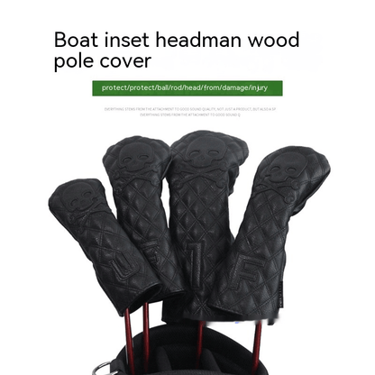 Black PU Leather Golf Club Headcovers Black PU Leather Golf Club Headcovers