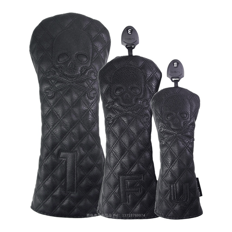 Black PU Leather Golf Club Headcovers Black PU Leather Golf Club Headcovers