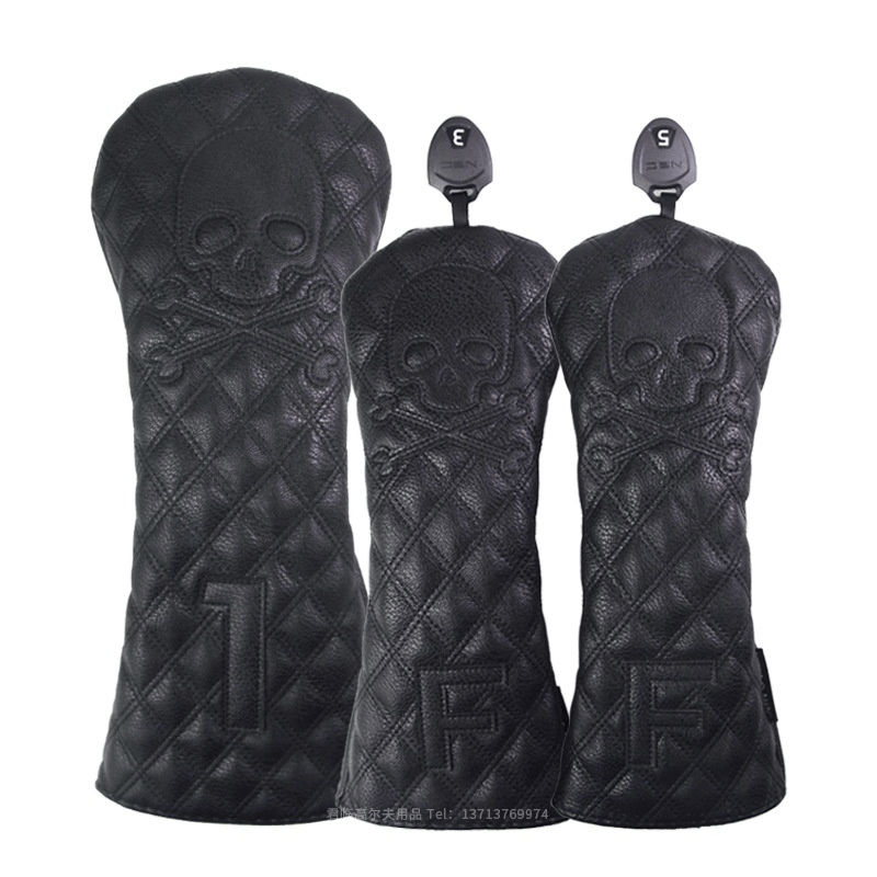 Black PU Leather Golf Club Headcovers Black PU Leather Golf Club Headcovers