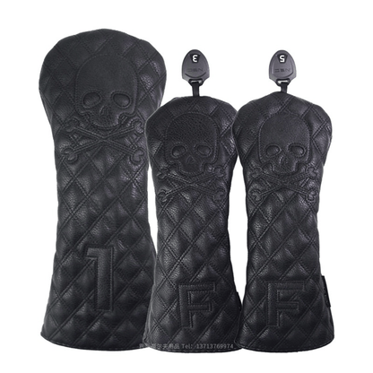 Black PU Leather Golf Club Headcovers Black PU Leather Golf Club Headcovers