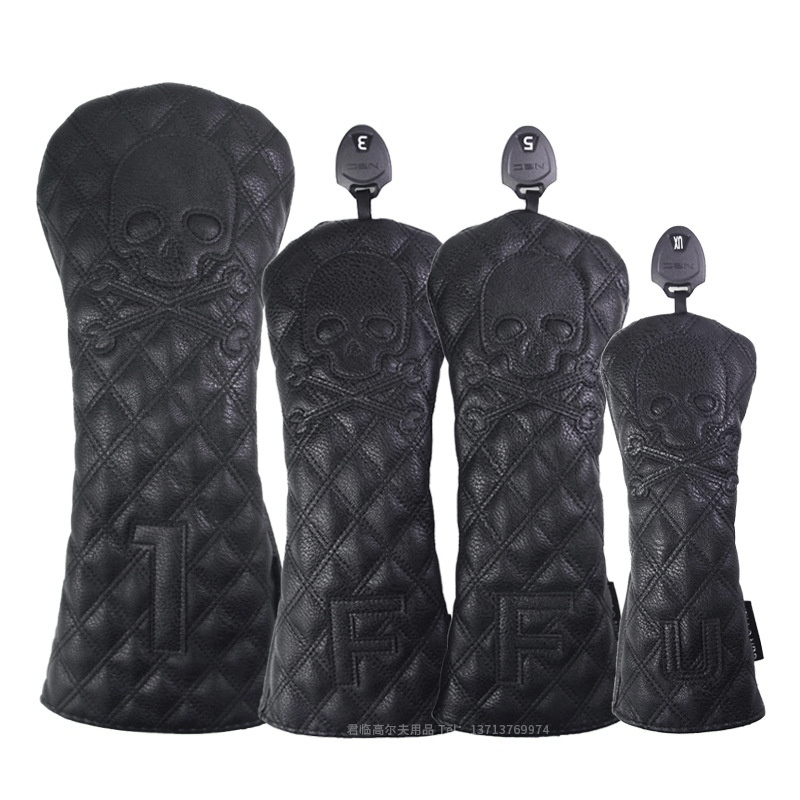 Black PU Leather Golf Club Headcovers Black PU Leather Golf Club Headcovers