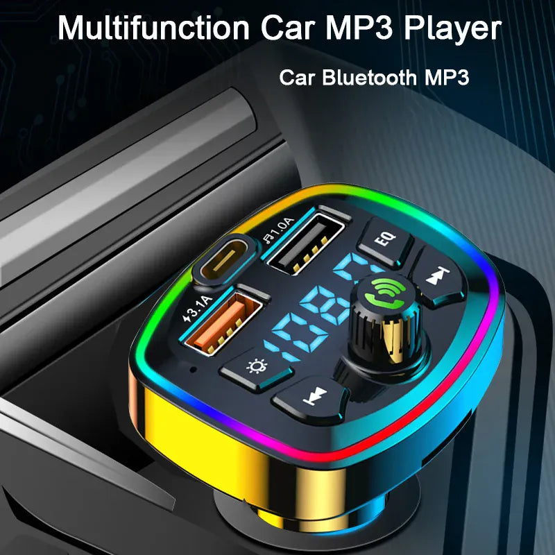 Bluetooth 5.0 FM Transmitter for Car – Dual USB Charger, Hands-Free Mic & MP3 | Wahooly Bluetooth 5.0 FM Transmitter for Car – Dual USB Charger, Hands-Free Mic & MP3 Player