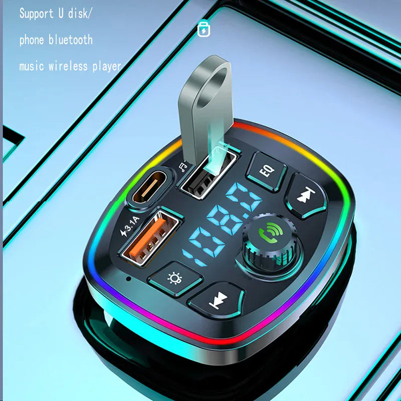 Bluetooth 5.0 FM Transmitter for Car – Dual USB Charger, Hands-Free Mic & MP3 | Wahooly Bluetooth 5.0 FM Transmitter for Car – Dual USB Charger, Hands-Free Mic & MP3 Player