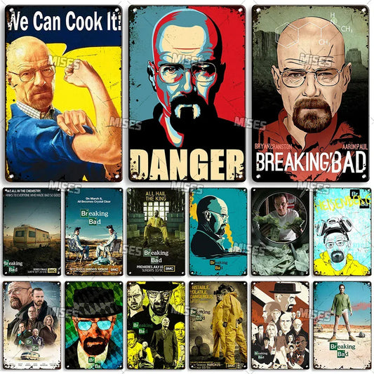Breaking Bad Classic TV Show Metal Plate  Retro Metal Poster for Bar Club Home Studio Wall Decor  MISES Vintage Tin Sign Breaking Bad Classic TV Show Metal Plate  Retro Metal Poster for Bar Club Home Studio Wall Decor  MISES Vintage Tin Sign