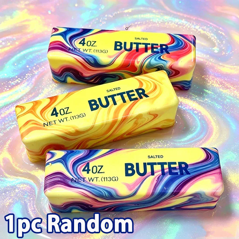 Butter Squishy Fidget Toy | Soft Stress Relief Sensory Squeeze Toy | Food Squishies Gift Butter Squishy Fidget Toy — Soft Sensory Stress Relief Squeeze Toy | Fun Food Squishies Gift
