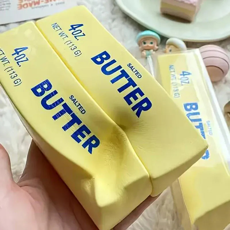 Butter Squishy Fidget Toy | Soft Stress Relief Sensory Squeeze Toy | Food Squishies Gift Butter Squishy Fidget Toy — Soft Sensory Stress Relief Squeeze Toy | Fun Food Squishies Gift