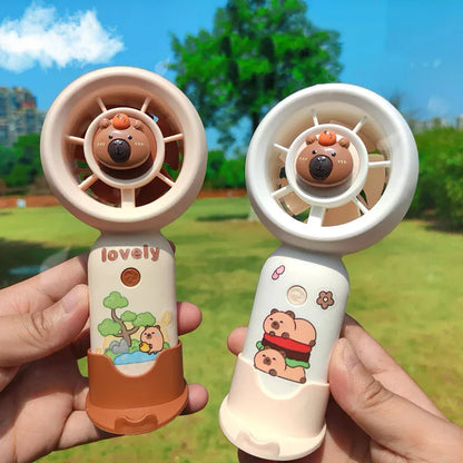 Capybara Mini Handheld Fan USB Rechargeable 3-Speed | Wahooly Capybara Mini Handheld Fan — USB Rechargeable, 3-Speed, Pocket-Sized Portable Cooler