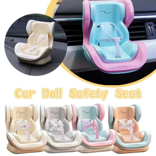 Labubu Car Safety Seat for 15-17cm Dolls with Seat Belt - Doll NOT Included | Wahooly Car Doll Safety Seat 15-17cm Doll Cartoon Seat For Labubu Model Mini Plush Safety Seat Car Interior Accessories Gifts