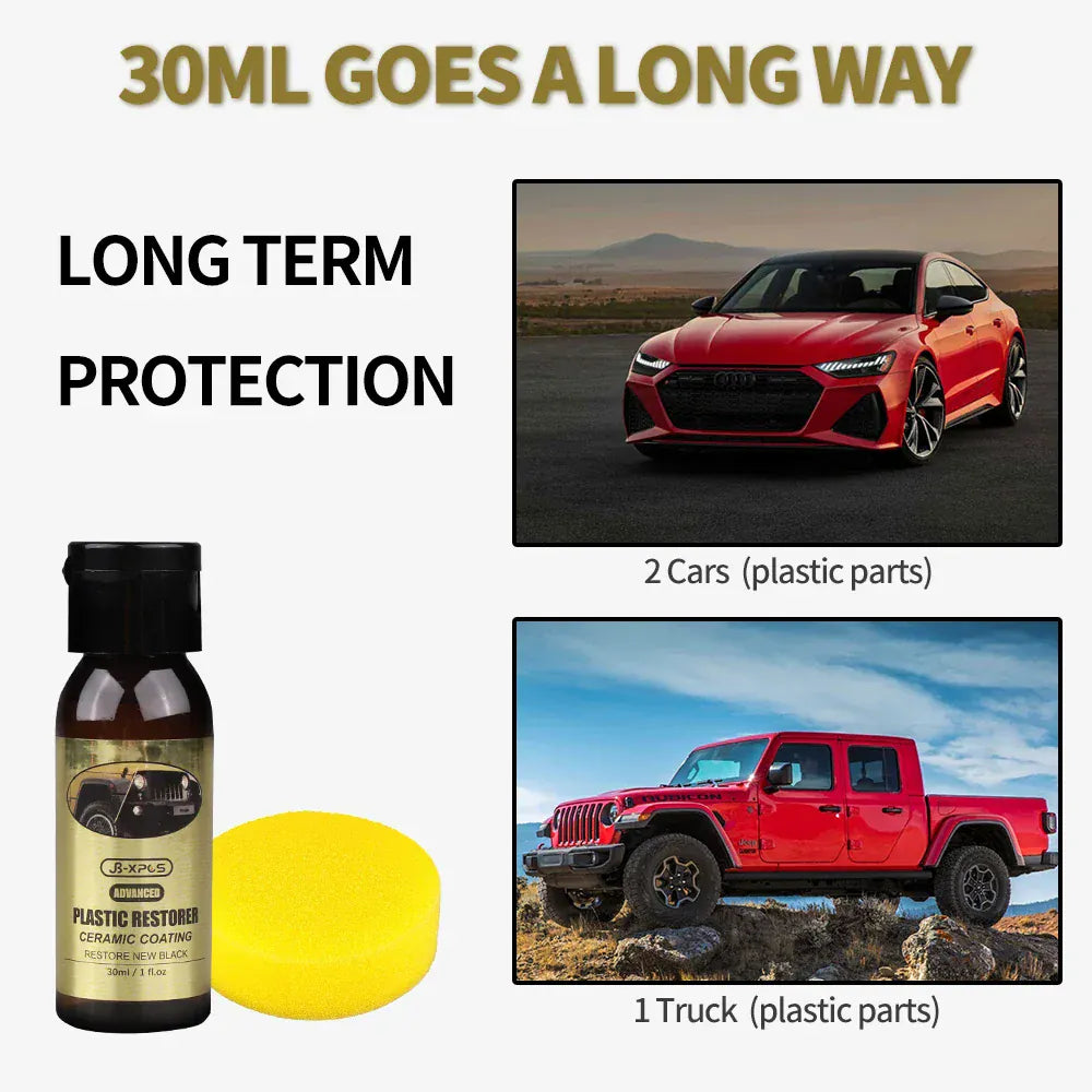 Car Plastic Restorer Ceramic Coating 2-3 Years Long-Lasting Protect Repair Whitening Black Shine Plastic Trim & Rubber Care Car Plastic Restorer Ceramic Coating 2-3 Years Long-Lasting Protect Repair Whitening Black Shine Plastic Trim & Rubber Care