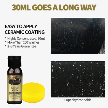 Car Plastic Restorer Ceramic Coating 2-3 Years Long-Lasting Protect Repair Whitening Black Shine Plastic Trim & Rubber Care Car Plastic Restorer Ceramic Coating 2-3 Years Long-Lasting Protect Repair Whitening Black Shine Plastic Trim & Rubber Care