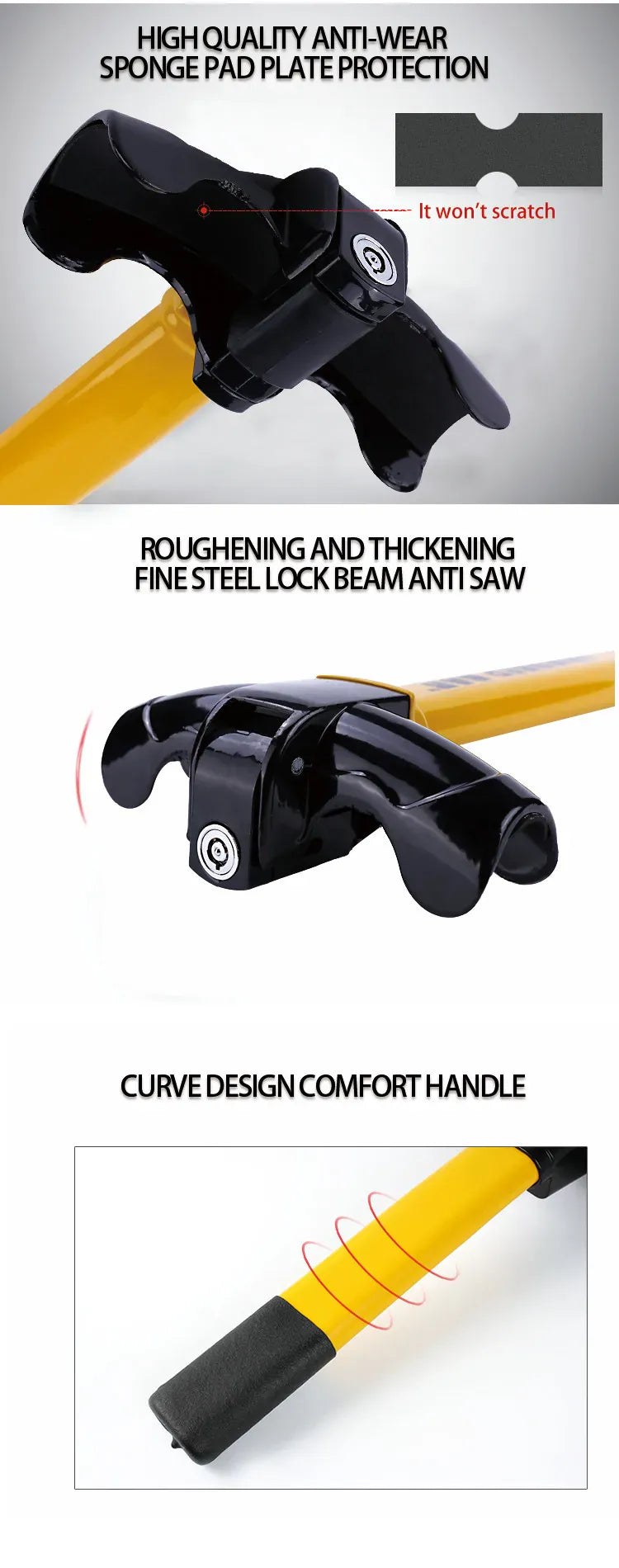 Car Steering Wheel Lock Heavy Duty Stainless Car Steering Wheel Lock Heavy Duty Stainless