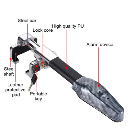 Car Steering Wheel Lock with 130dB Alarm | Heavy-Duty Steel Anti-Theft Security Device Car Steering Wheel Lock with 130dB Alarm – Heavy-Duty Steel Anti-Theft Security Device