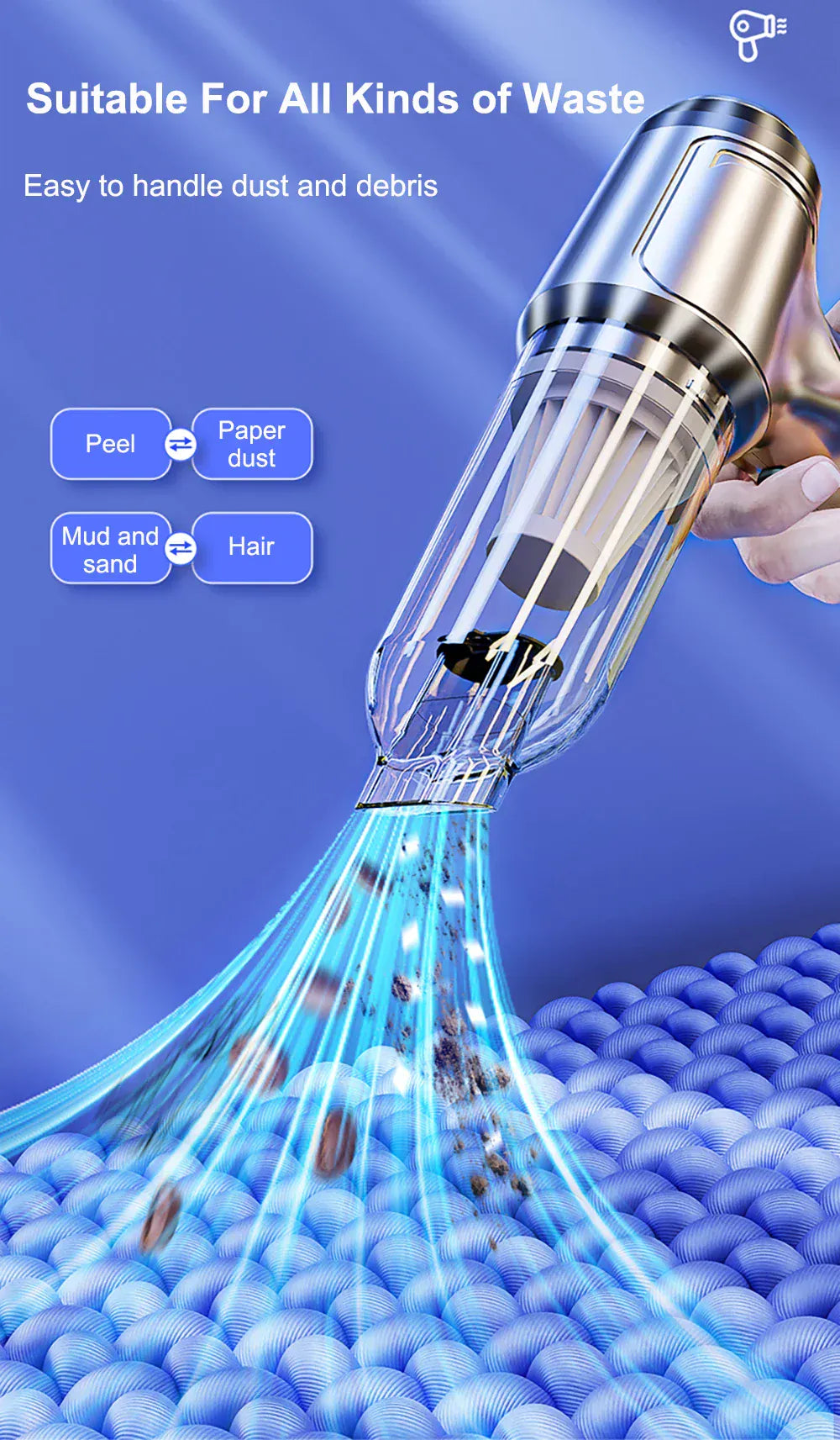 Car Vacuum Cleaner 95000PA High Power Wireless Handheld Vacuum Cleaner Cordless Powerful Hand Vacuum Cleaner Blower for Car Home Car Vacuum Cleaner 95000PA High Power Wireless Handheld Vacuum Cleaner Cordless Powerful Hand Vacuum Cleaner Blower for Car Home