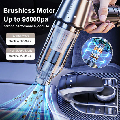 Car Vacuum Cleaner 95000PA High Power Wireless Handheld Vacuum Cleaner Cordless Powerful Hand Vacuum Cleaner Blower for Car Home Car Vacuum Cleaner 95000PA High Power Wireless Handheld Vacuum Cleaner Cordless Powerful Hand Vacuum Cleaner Blower for Car Home
