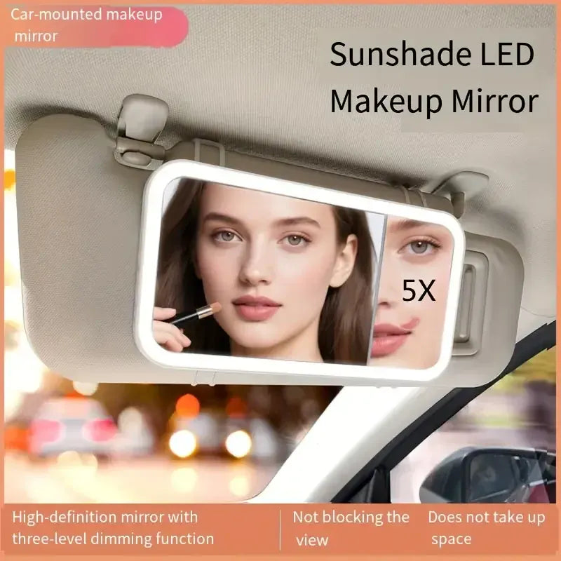 Car Vanity Makeup Mirror with Lights, Dimmable Touch Control LED Car Vanity Makeup Mirror with Lights, Dimmable Touch Control LED