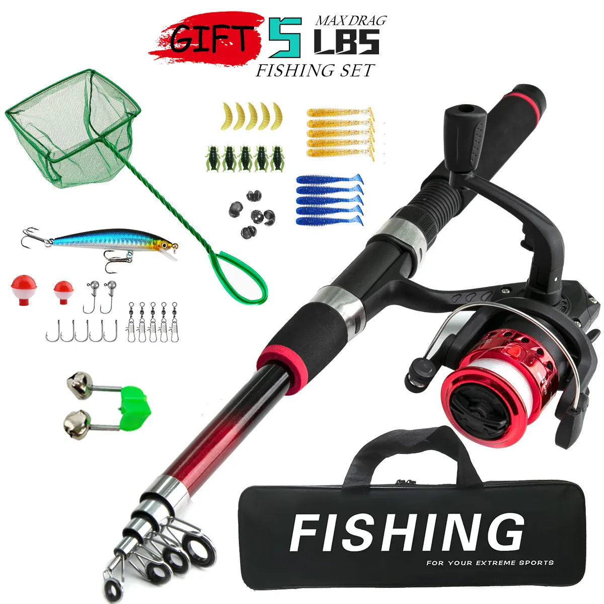Carbon Fiber Fishing Rod Reel Set Long-Range Sea Shore Kit – Wahooly Carbon Fiber Fishing Rod & Reel Set – Long-Range Sea & Shore Fishing Kit