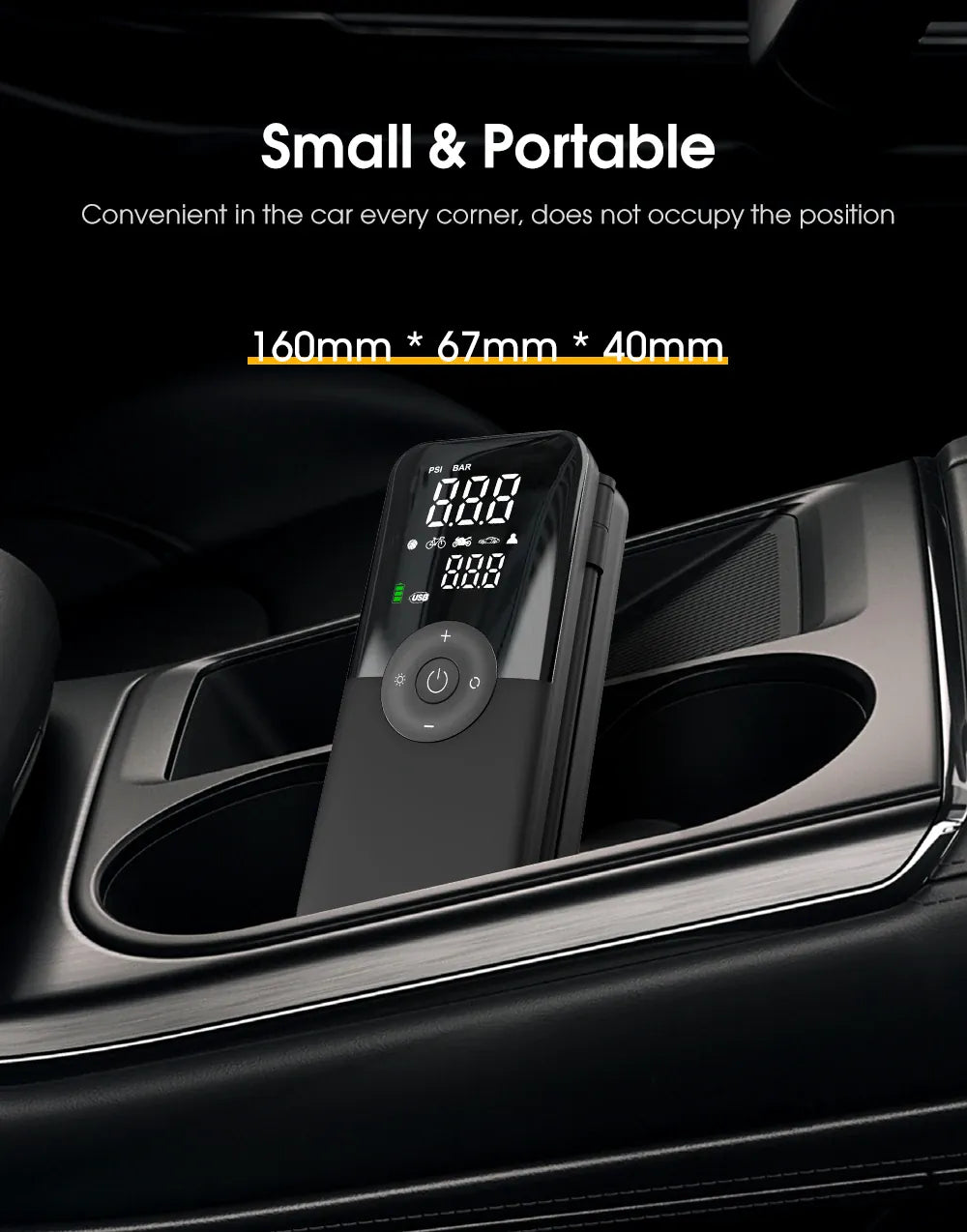 CARSUN Cordless Tire Inflator – Digital Rechargeable Air Compressor | Wahooly CARSUN Cordless Tire Inflator – Digital Rechargeable Air Compressor for Cars, Bikes & More