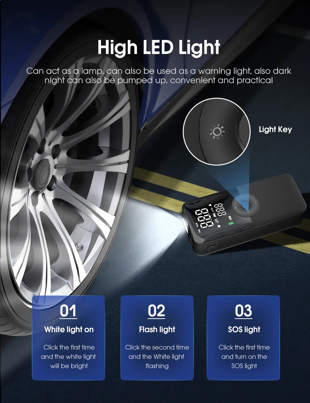 CARSUN Cordless Tire Inflator – Digital Rechargeable Air Compressor | Wahooly CARSUN Cordless Tire Inflator – Digital Rechargeable Air Compressor for Cars, Bikes & More