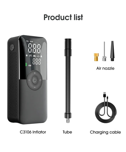 CARSUN Cordless Tire Inflator – Digital Rechargeable Air Compressor | Wahooly CARSUN Cordless Tire Inflator – Digital Rechargeable Air Compressor for Cars, Bikes & More