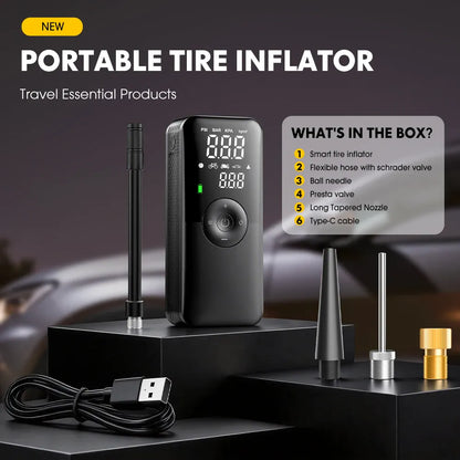 CARSUN Cordless Tire Inflator – Digital Rechargeable Air Compressor | Wahooly CARSUN Cordless Tire Inflator – Digital Rechargeable Air Compressor for Cars, Bikes & More