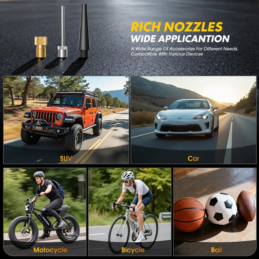 CARSUN Cordless Tire Inflator – Digital Rechargeable Air Compressor | Wahooly CARSUN Cordless Tire Inflator – Digital Rechargeable Air Compressor for Cars, Bikes & More