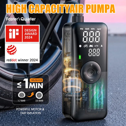 CARSUN Cordless Tire Inflator – Digital Rechargeable Air Compressor | Wahooly CARSUN Cordless Tire Inflator – Digital Rechargeable Air Compressor for Cars, Bikes & More