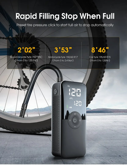 CARSUN Cordless Tire Inflator – Digital Rechargeable Air Compressor | Wahooly CARSUN Cordless Tire Inflator – Digital Rechargeable Air Compressor for Cars, Bikes & More