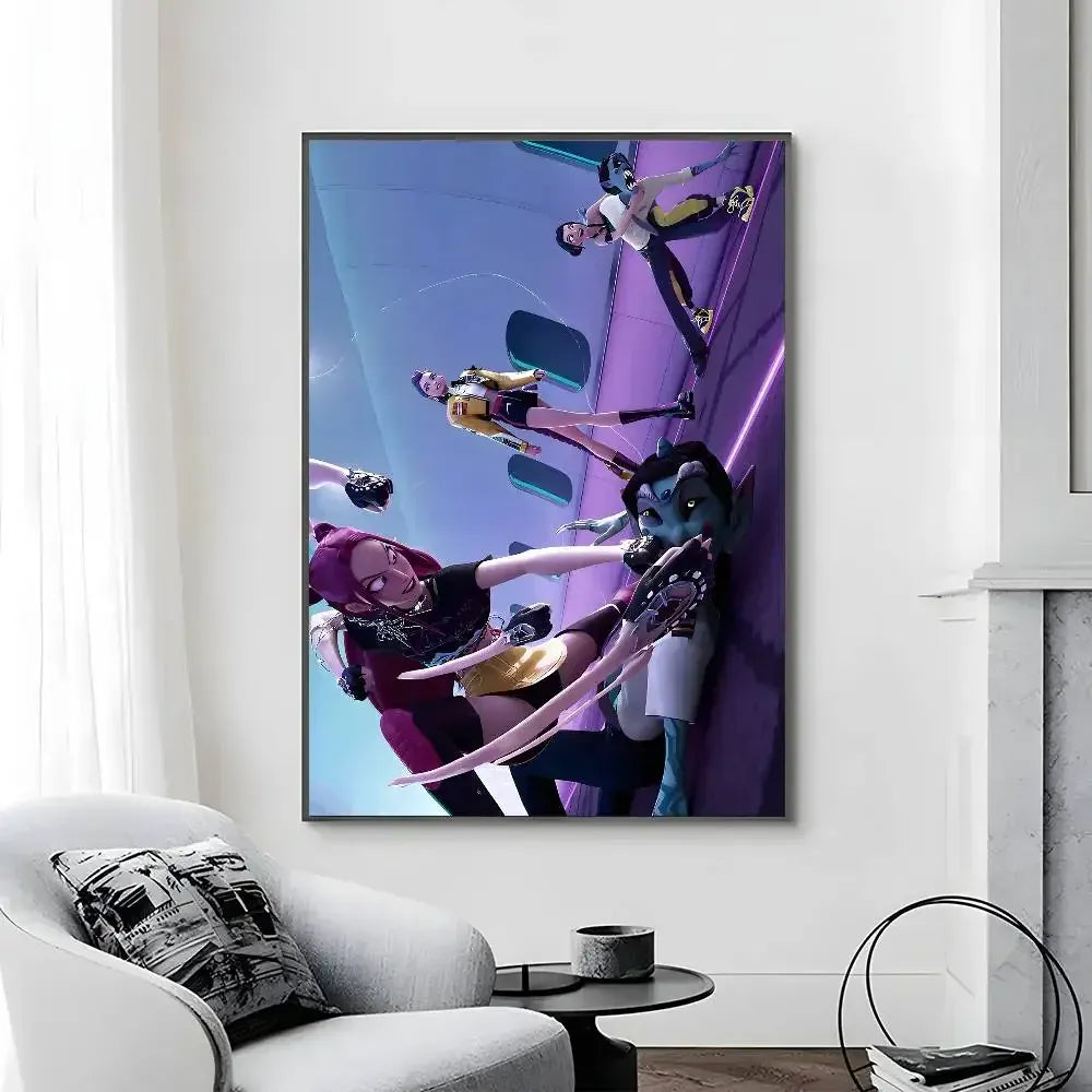 Cartoon Movie K-Pop Demon Hunters-A Poster Canvas painting poster with prints Home bedroom living room decoration gift Cartoon Movie K-Pop Demon Hunters-A Poster Canvas painting poster with prints Home bedroom living room decoration gift