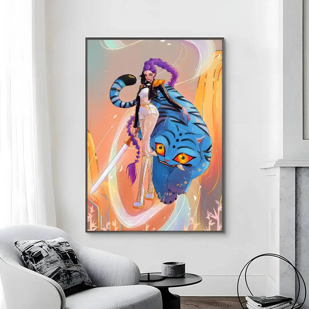 Cartoon Movie K-Pop Demon Hunters-A Poster Canvas painting poster with prints Home bedroom living room decoration gift Cartoon Movie K-Pop Demon Hunters-A Poster Canvas painting poster with prints Home bedroom living room decoration gift