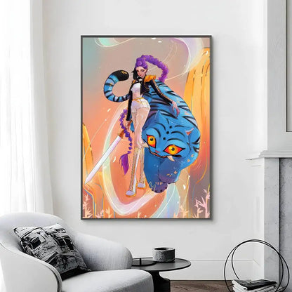 Cartoon Movie K-Pop Demon Hunters-A Poster Canvas painting poster with prints Home bedroom living room decoration gift Cartoon Movie K-Pop Demon Hunters-A Poster Canvas painting poster with prints Home bedroom living room decoration gift