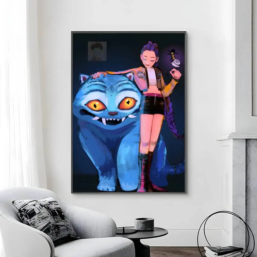 Cartoon Movie K-Pop Demon Hunters-A Poster Canvas painting poster with prints Home bedroom living room decoration gift Cartoon Movie K-Pop Demon Hunters-A Poster Canvas painting poster with prints Home bedroom living room decoration gift