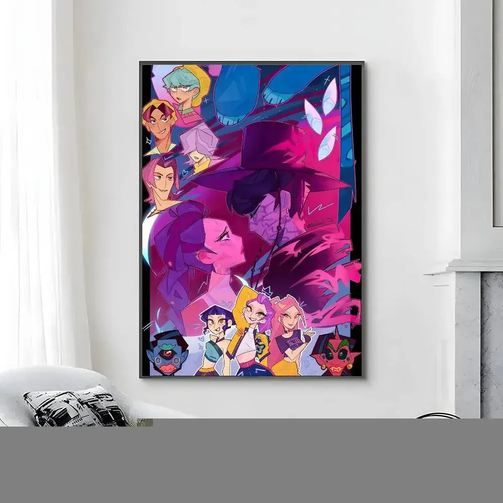 Cartoon Movie K-Pop Demon Hunters-A Poster Canvas painting poster with prints Home bedroom living room decoration gift Cartoon Movie K-Pop Demon Hunters-A Poster Canvas painting poster with prints Home bedroom living room decoration gift