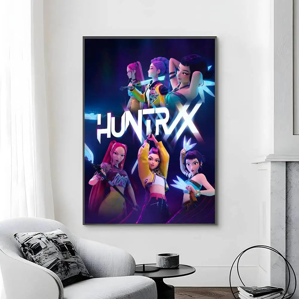 Cartoon Movie K-Pop Demon Hunters-A Poster Canvas painting poster with prints Home bedroom living room decoration gift Cartoon Movie K-Pop Demon Hunters-A Poster Canvas painting poster with prints Home bedroom living room decoration gift