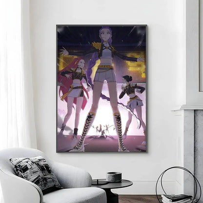 Cartoon Movie K-Pop Demon Hunters-A Poster Canvas painting poster with prints Home bedroom living room decoration gift Cartoon Movie K-Pop Demon Hunters-A Poster Canvas painting poster with prints Home bedroom living room decoration gift