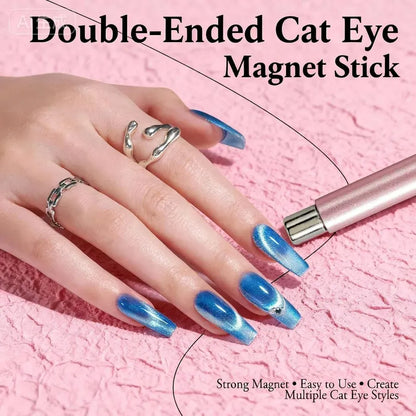 Cat Eye Magnet Set for Nails, Pink Double Head & Round Magnets for Gel Nail Art, Professional Manicure Tools Kit Cat Eye Magnet Set for Nails, Pink Double Head & Round Magnets for Gel Nail Art, Professional Manicure Tools Kit