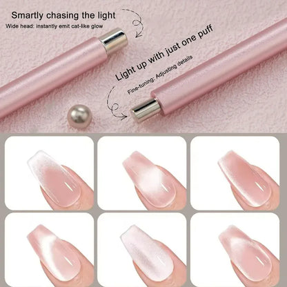 Cat Eye Magnet Set for Nails, Pink Double Head & Round Magnets for Gel Nail Art, Professional Manicure Tools Kit Cat Eye Magnet Set for Nails, Pink Double Head & Round Magnets for Gel Nail Art, Professional Manicure Tools Kit