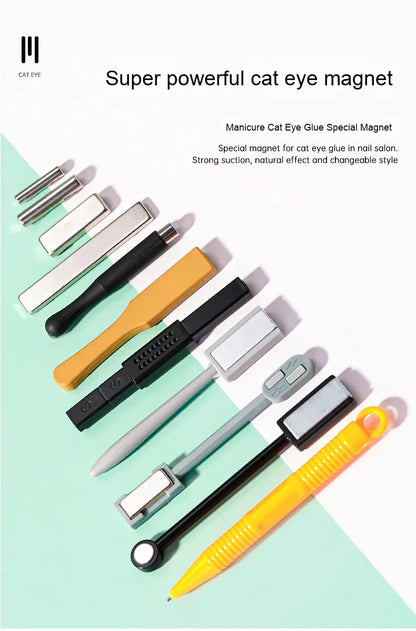 Cat Eye Magnetic for Nail: 14Pcs Cat Eye Gel Nail Polish Magnet Tools Set Strong Suction Nail Magnet Nails Square Magnet Stick Cat Eye Magnetic for Nail: 14Pcs Cat Eye Gel Nail Polish Magnet Tools Set Strong Suction Nail Magnet Nails Square Magnet Stick