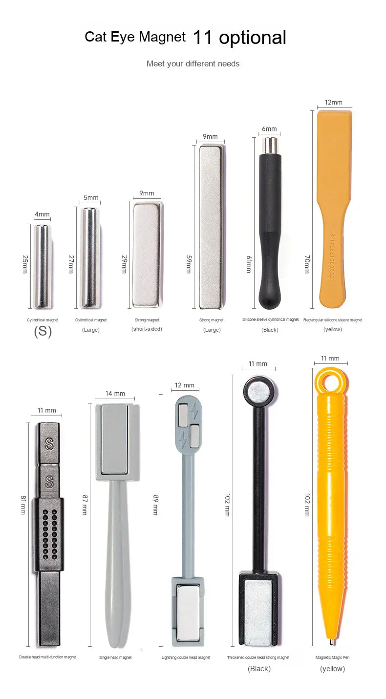 Cat Eye Magnetic for Nail: 14Pcs Cat Eye Gel Nail Polish Magnet Tools Set Strong Suction Nail Magnet Nails Square Magnet Stick Cat Eye Magnetic for Nail: 14Pcs Cat Eye Gel Nail Polish Magnet Tools Set Strong Suction Nail Magnet Nails Square Magnet Stick