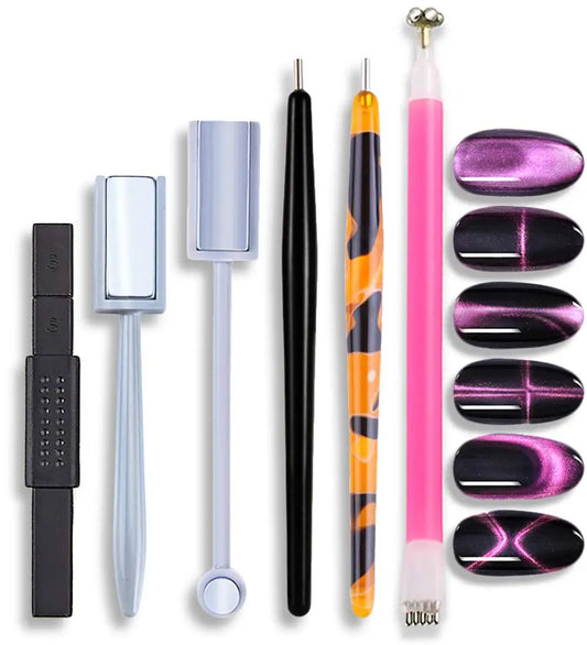 Cat Eye Magnetic for Nail: 14Pcs Cat Eye Gel Nail Polish Magnet Tools Set Strong Suction Nail Magnet Nails Square Magnet Stick Cat Eye Magnetic for Nail: 14Pcs Cat Eye Gel Nail Polish Magnet Tools Set Strong Suction Nail Magnet Nails Square Magnet Stick