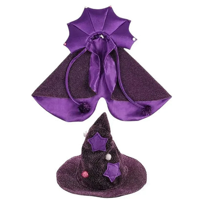 Cat Halloween Costume Comfortable Cat Wizard Outfit Witch Dog Costume Cat Cloak Witch Hat Halloween Dog Cloth For S/M Cats Dogs Cat Halloween Costume Comfortable Cat Wizard Outfit Witch Dog Costume Cat Cloak Witch Hat Halloween Dog Cloth For S/M Cats Dogs