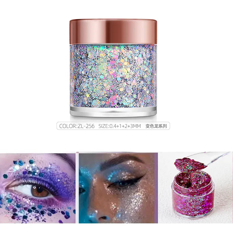 Chameleon Glitter Gel Sequins | Color-Shifting Shimmer for Eyes, Body & Hair Chameleon Glitter Gel Sequins — Color-Shifting Shimmer for Eyes, Body, Hair & Nails