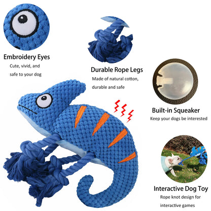 Chameleon Plush Squeaky Dog Toy – Bite-Resistant for All Sizes | Wahooly Chameleon Plush Squeaky Dog Toy – Bite-Resistant Chew Toy for Small & Large Dogs